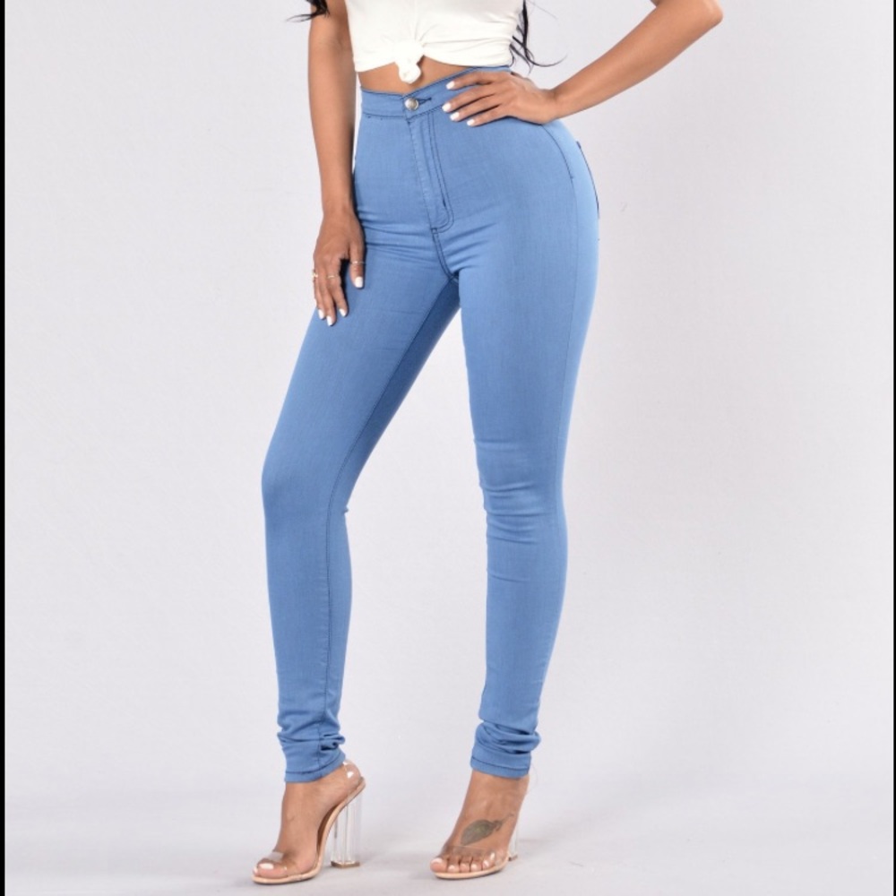Super High Waisted Denim Skinnies
